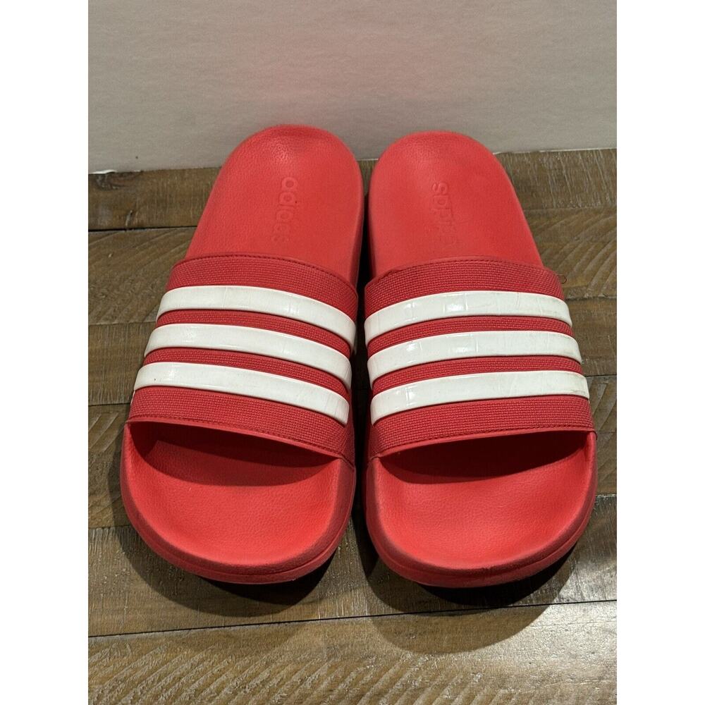 Adidas Adilette Shower Slides Red / White FY7815 US Men Size 13 - EUC!